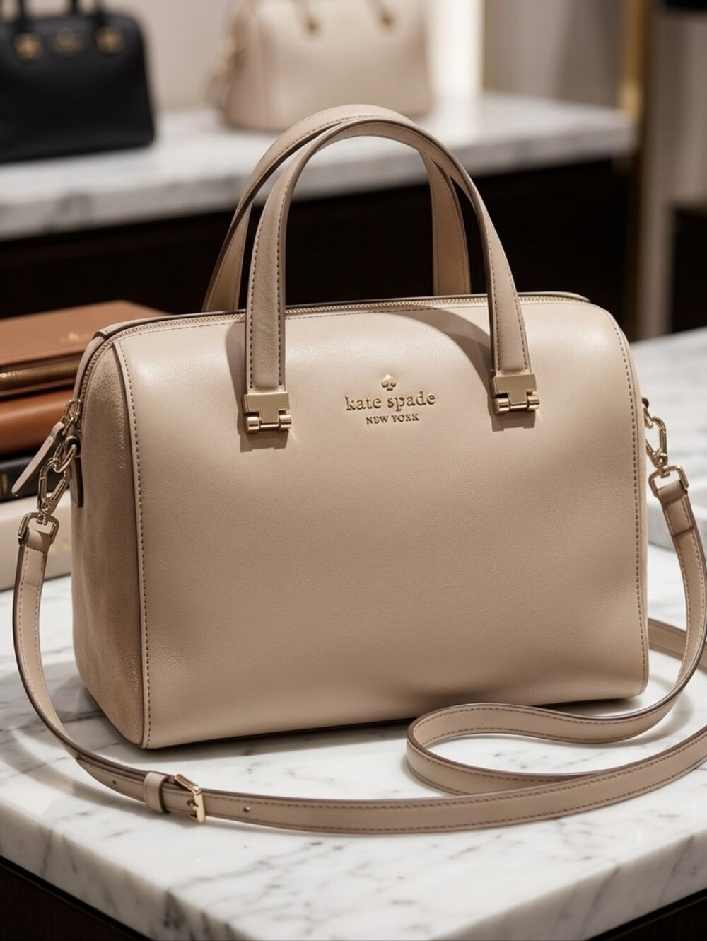 Kate Spade Taupe Leather Satchel